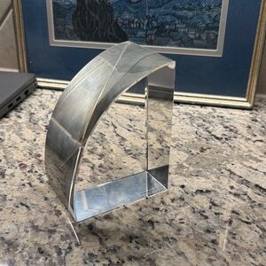 CB2 Silver Acrylic Arch Bookend